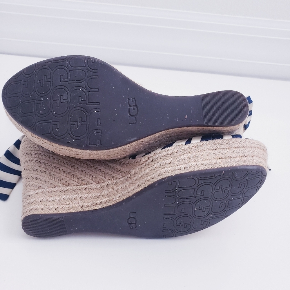 UGG Lucianna Stripe Wedge Sandal Heel Resort - Picture 8 of 9